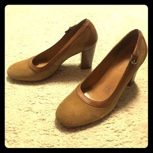 Cathy Jean Camel Suede Heels